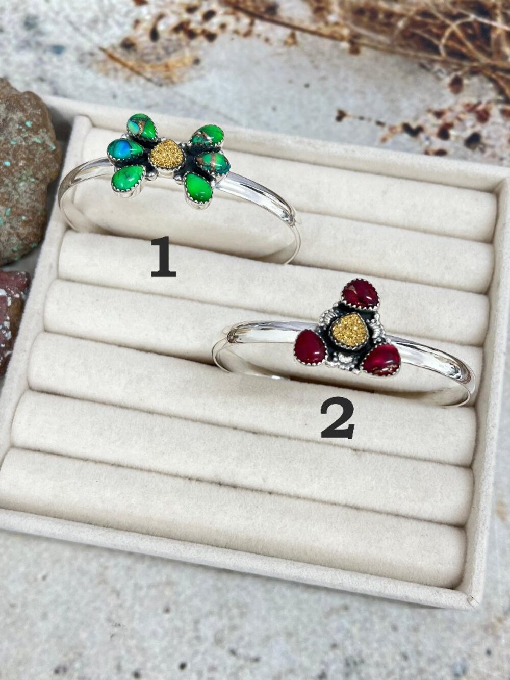 Handmade Sterling Silver Peacock Dahlia with Druzy, Dahlia Rose with Druzy Cuff